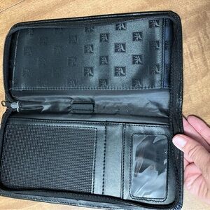 Black Travel Organizer with Logo Pattern